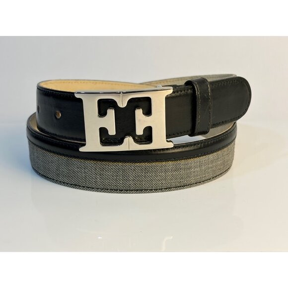 Rare Escada 90’s Gray Black Denim Belt Size M EU 40 main image 5